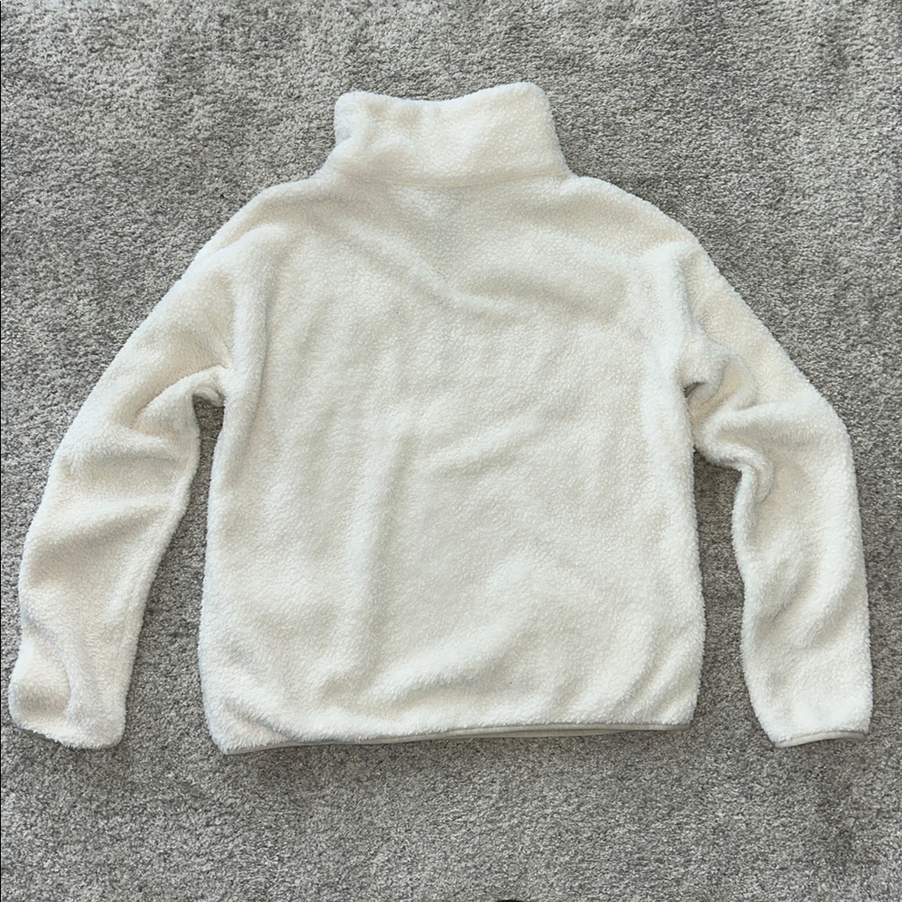 Aerie Cozy Creamy White Fleece Pullover - Picture 5 of 5
